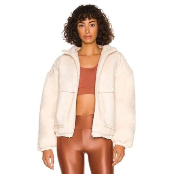 Koral Aina Faux Sherpa Reversible Jacket in Off-White $350 - Picture 1 of 11